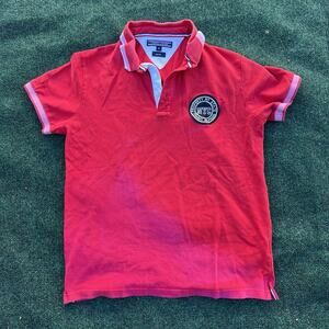 Mens Tommy Hilfiger Shirt Polo M Slim Fit Red With Logo H